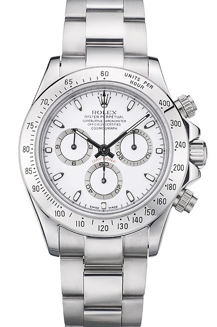 Rolex copies cheap 80297 Daytona Stainless Dial Steel Rolex Bracelet White Swiss 0610